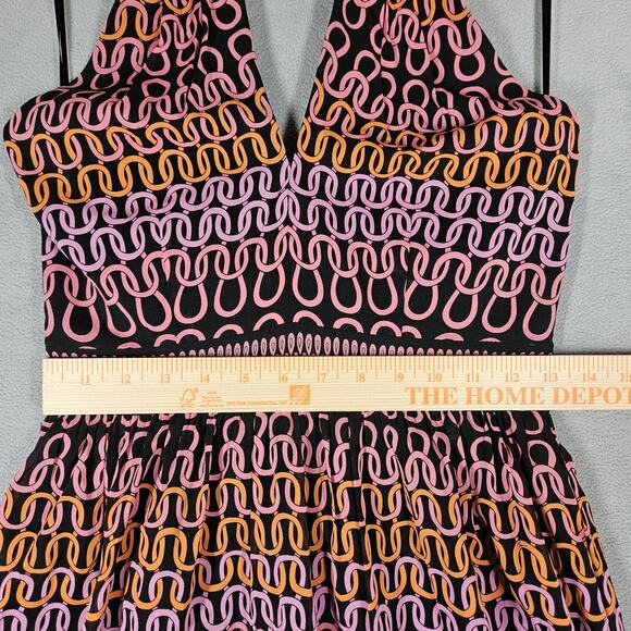 Trina Turk Halter Dress Womens Size 2 Campania Loop Y2K Retro Party Wedding - Picture 12 of 13